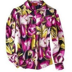 MISSONI For TARGET Floral WOVEN Shirt  BLOUSE